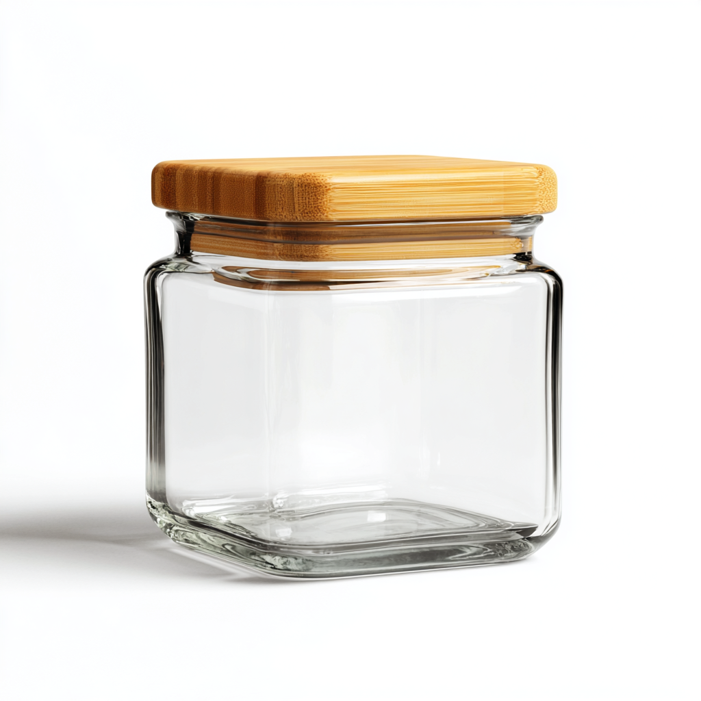 Qivno Square Stackable Glass Jar - Space Saver