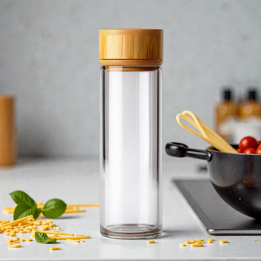 Qivno Tall Spaghetti Glass Storage Jar