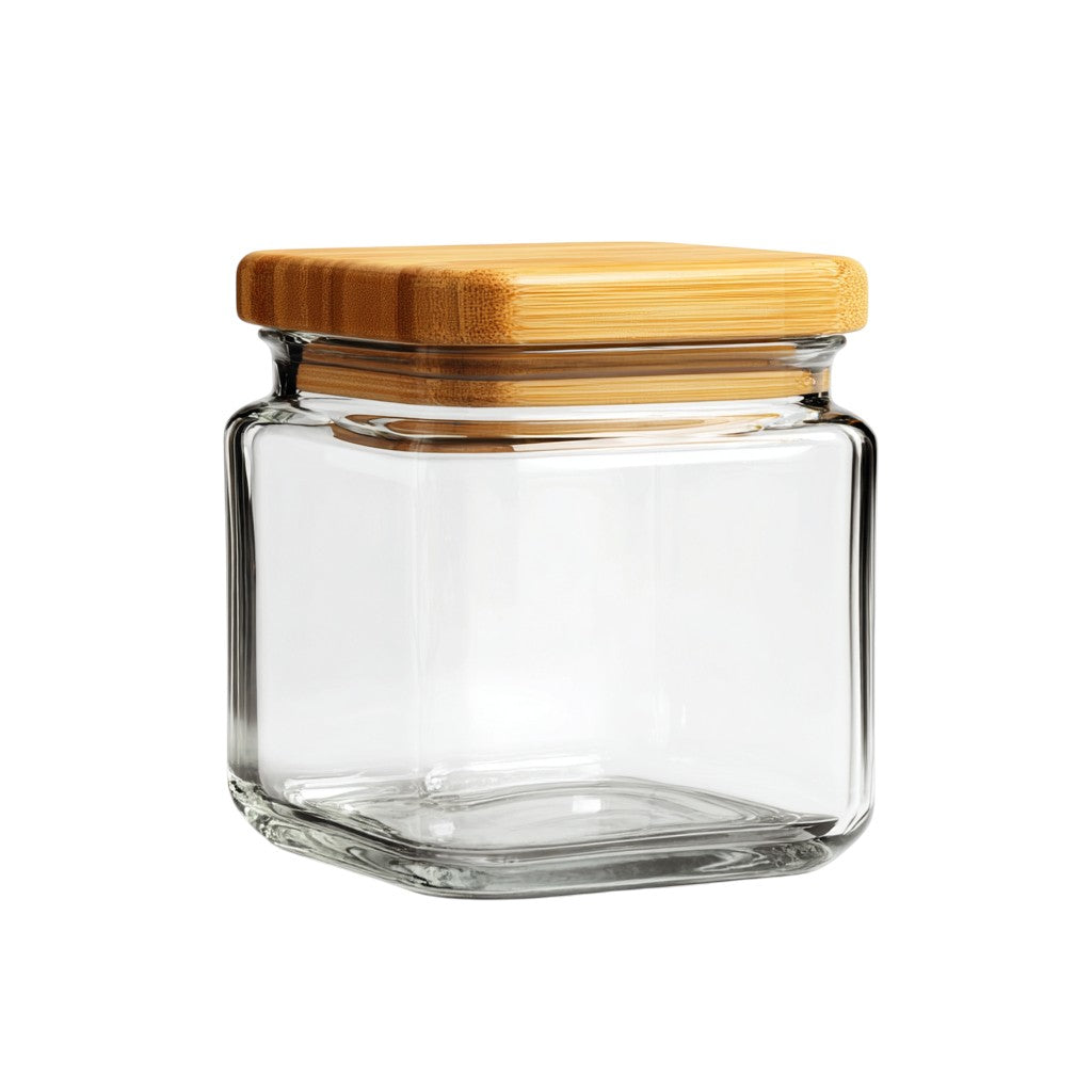Qivno Square Stackable Glass Jar - Space Saver